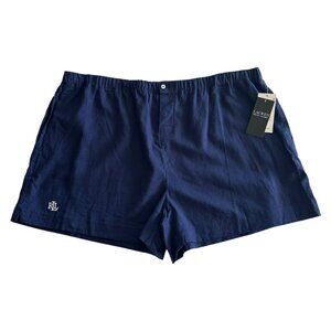 Lauren Ralph Lauren Women's Size XL Linen Blend Navy Sleep Pajama Shorts NEW